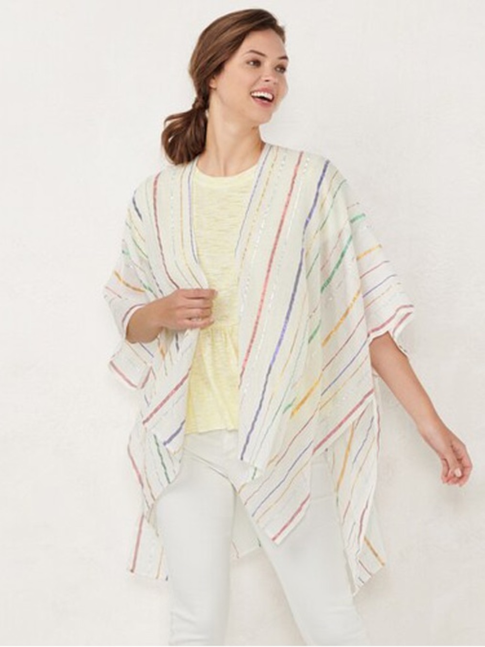 LC Lauren Conrad Striped Ruana